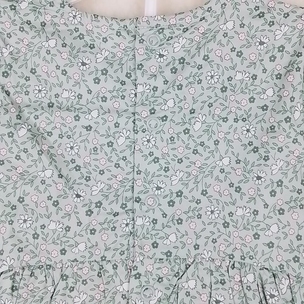 Carters Baby Set 24mo Green Pink Dress Leggings Layette Cotton Floral Print - Picture 9 of 15